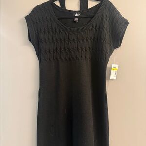 Deb Black Cable Knit Short Sleeve Dress